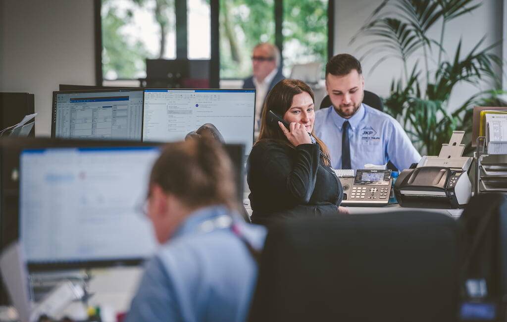 Warehouse Workers in Hardhats